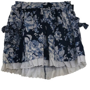 Rumiko Blue Floral Toddler Skirt